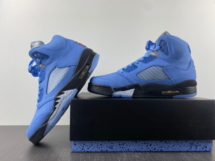 air jordan 5 “unc” university blue/black-white dv1310-401