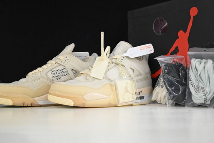 off-w x air jordan 4 retro sail cv9388-100