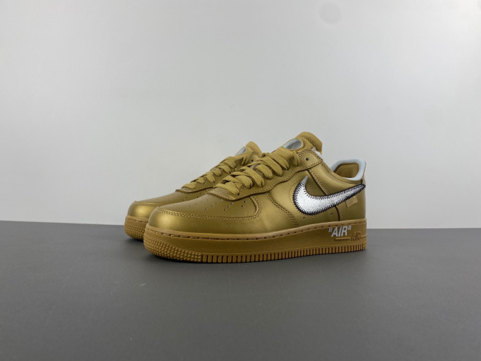 nike off-w x air force 1 low gold ao4297-800