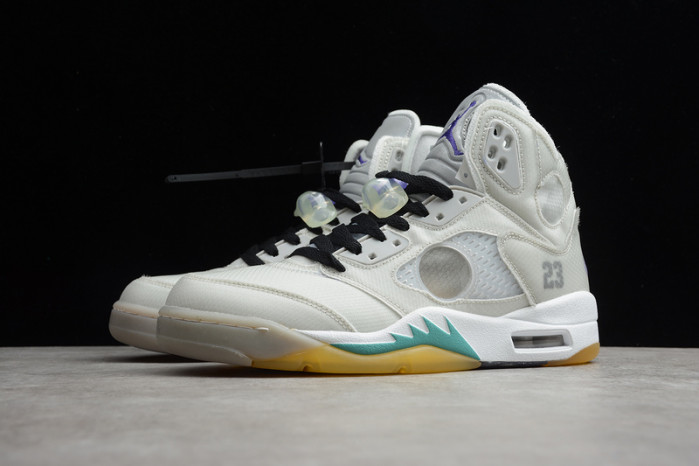 air jordan 5 white green purple ct8480-105