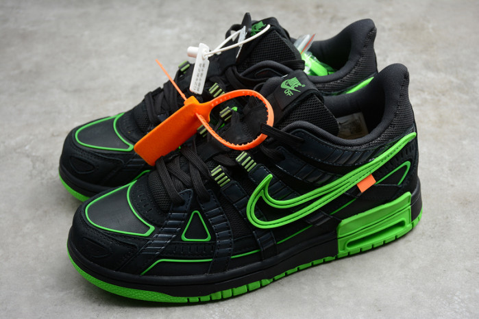 off-w x nike air rubber dunk “green strike” cu6015-001