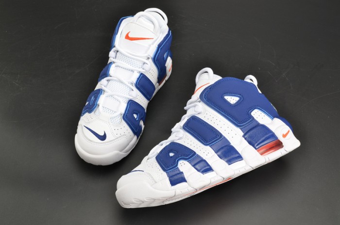 nike air more uptempo “knicks” white/deep royal blue womens 415082-103