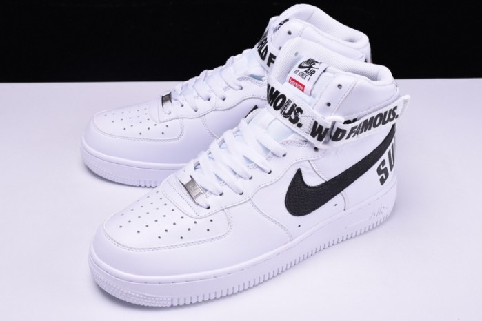 nike S*p*e air force 1 one high white world famous 698696-100
