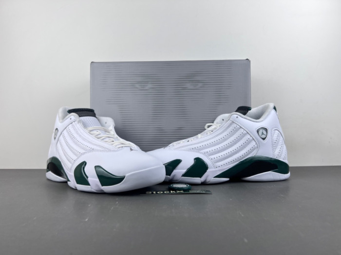 Air Jordan 14 Retro White Forest Green 311832-131